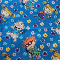 Vintage 90s Rugrats Fabic Approximately 54x46