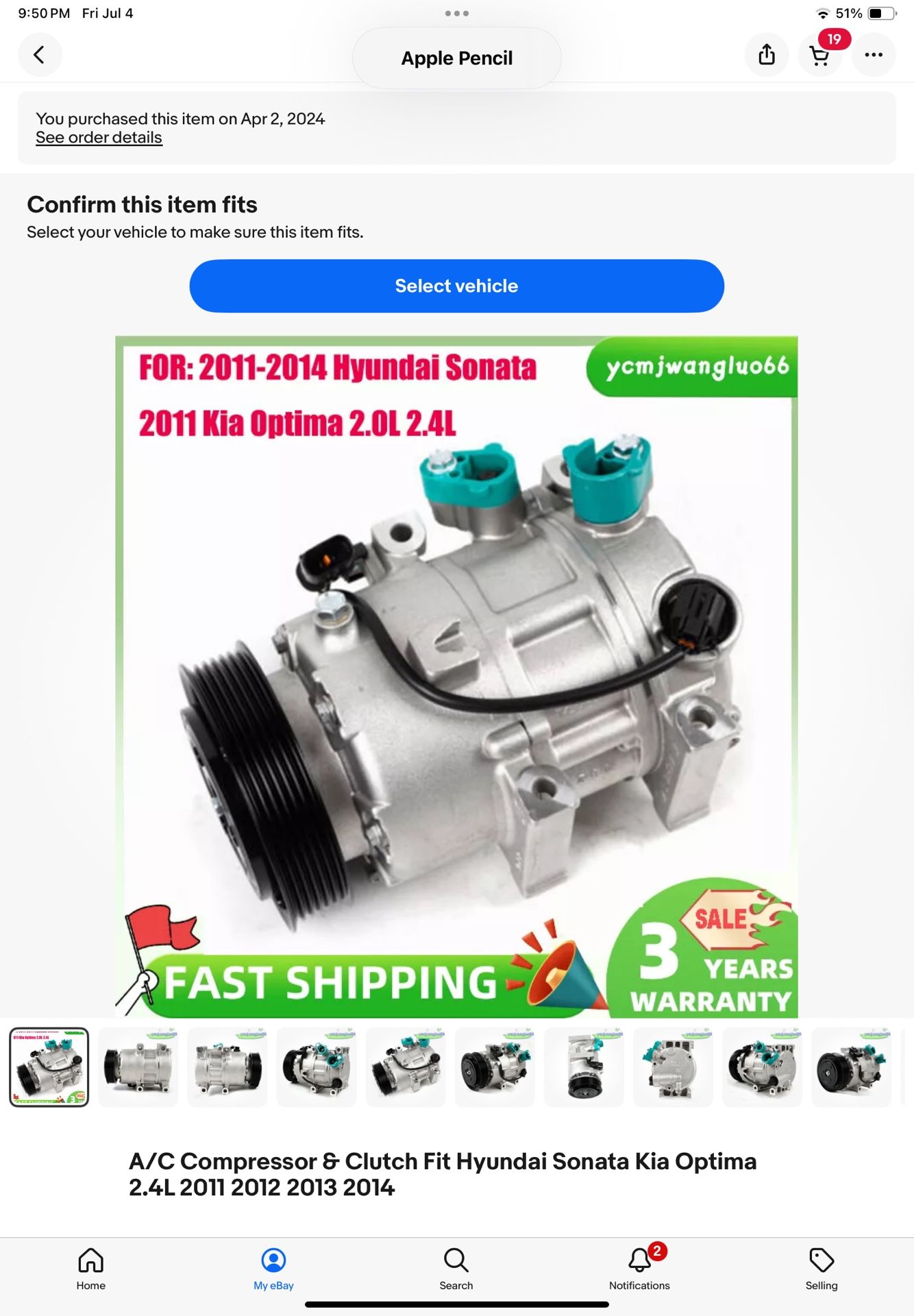 A Brand New A/C COMPRESSOR AND A BRAND NEW FRONT LEFT CV AXLE