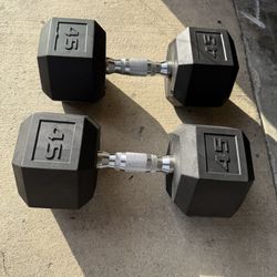Two 45 Pound Dumbbells 
