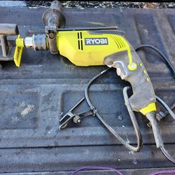 Ryobi D620H 5/8" 6.2 Amp Heavy Duty Variable Speed Reversible Hammer Drill w/ Depth Stop Rod and Chuck Key Storage