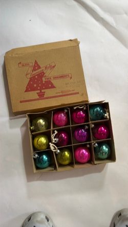 Vintage American Made Glass Christmas Ornaments Set
