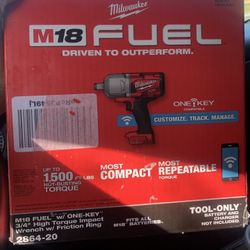 2864-20 mMilwaukee M18 Fuel W/one-Key High Torque Impact Wrench 3/4 In. Friction Ring