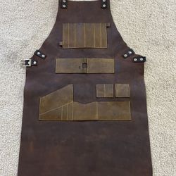 Handmade Apron with Premium Cowhide Leather 