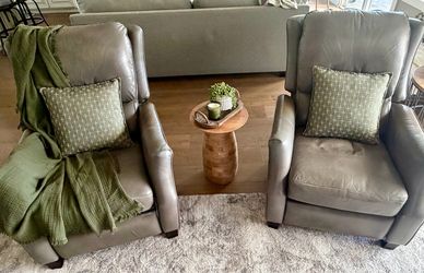 Two matching leather recliner chairs