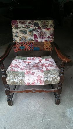 Old upholstered wood chairs