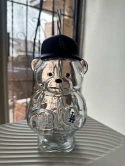 Dodgers glass bear cup