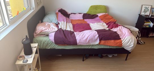 Bed frame - wood/fabric