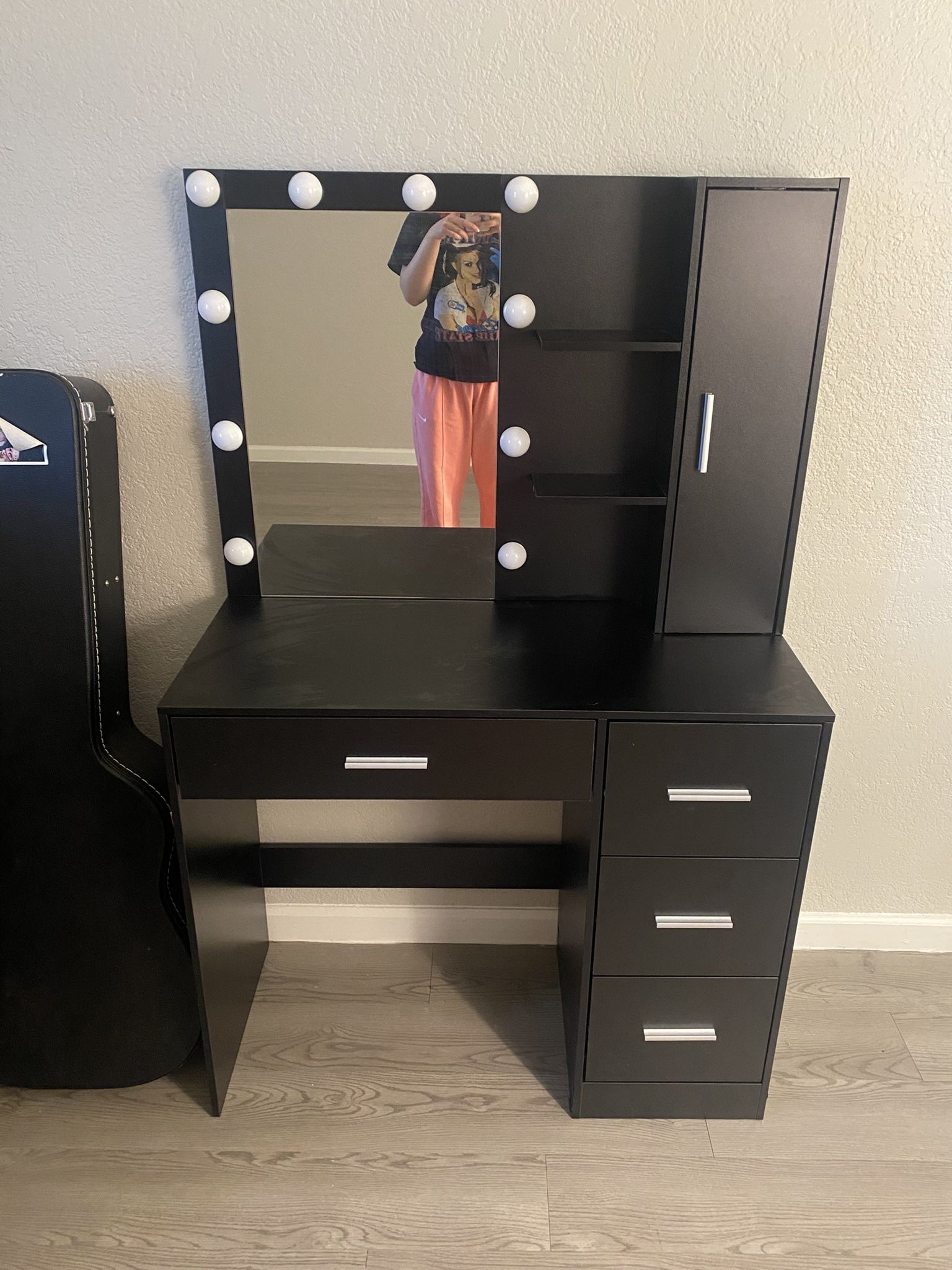 Makeup/ Vanity Desk with Attached Mirror