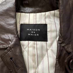 Brown Leather Long Coat 