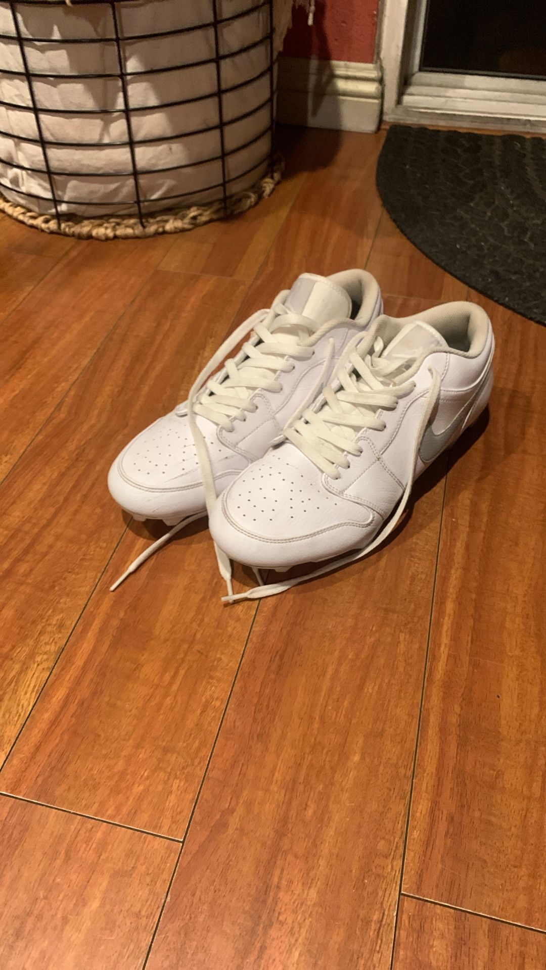 White Jordan 1 Low Football cleats