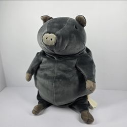 Shinada Global Mochi-Buta Black Pig Plush 16" Stuffed Animal Cute Kawaii