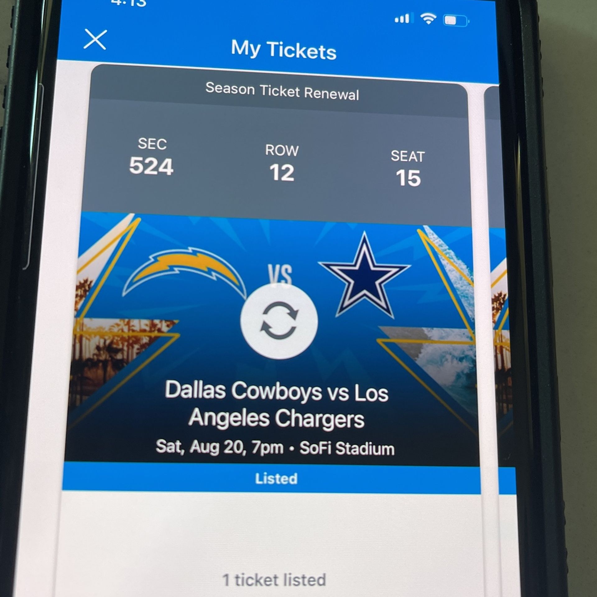 2 Tickets Row 524  Row 12  50 Both 