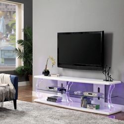 💥BLACKFRIDAY DEAL 💥 Brand New White 72" Tv Stand Built-in LED Lights