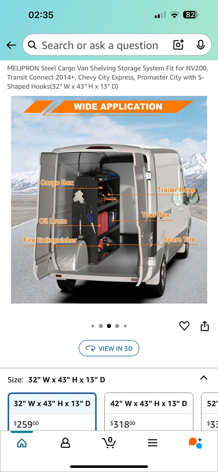 MELIPRON Steel Cargo Van Shelving Storage System Fit for NV200, Transit Connect 2014+, Chevy City Express, Promaster City with S-Shaped Hooks(32" W x