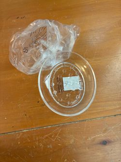 Clear Glass Dish with Bubble Pattern