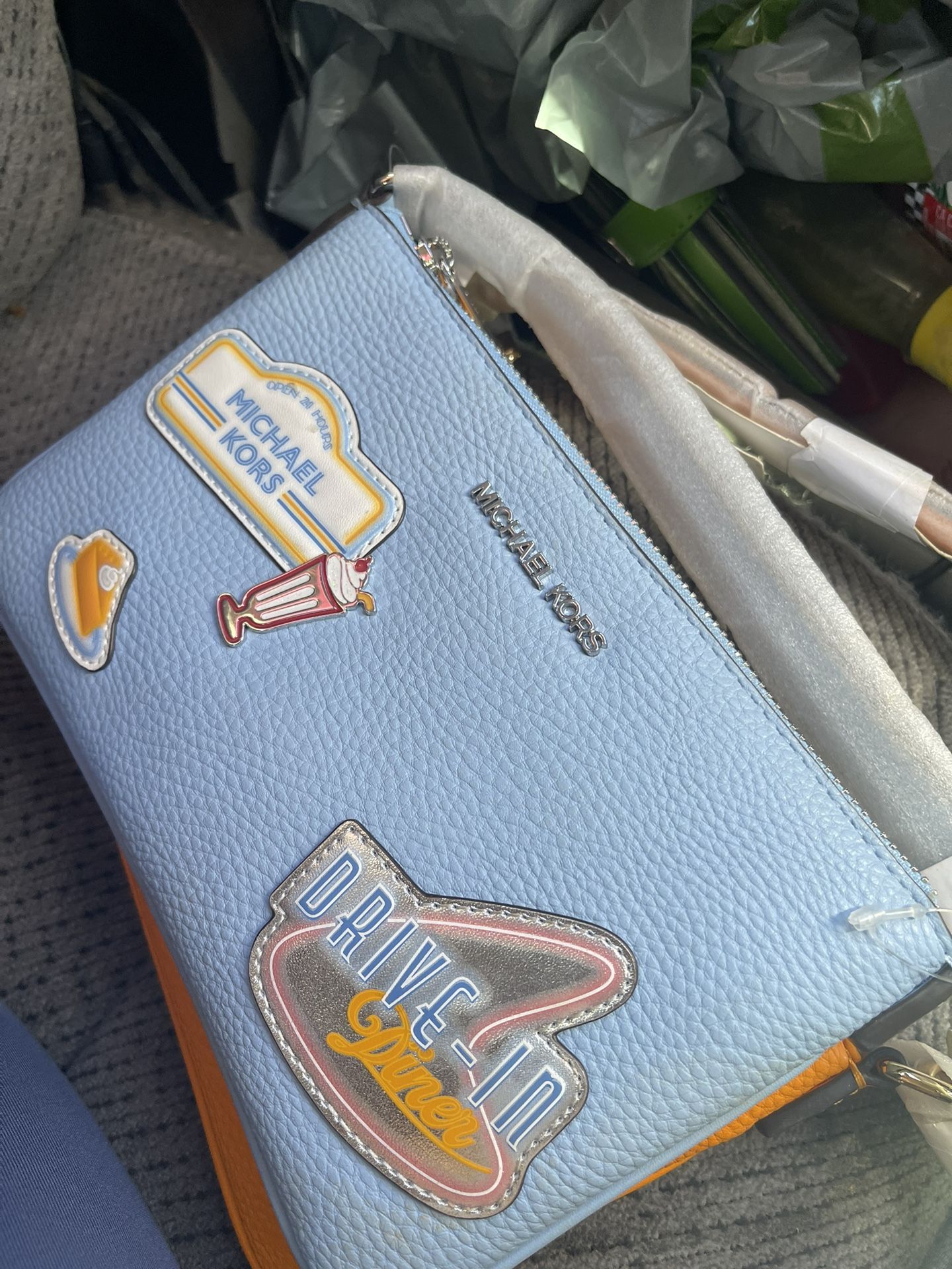 MK Baby Blue Pop Wristlet 