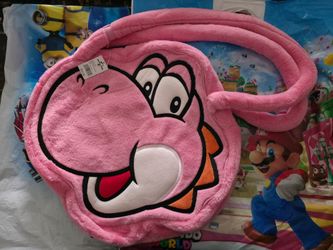 Universal studios hollywood Super Nintendo World Yoshi Pink Plush Tote Bag Purse