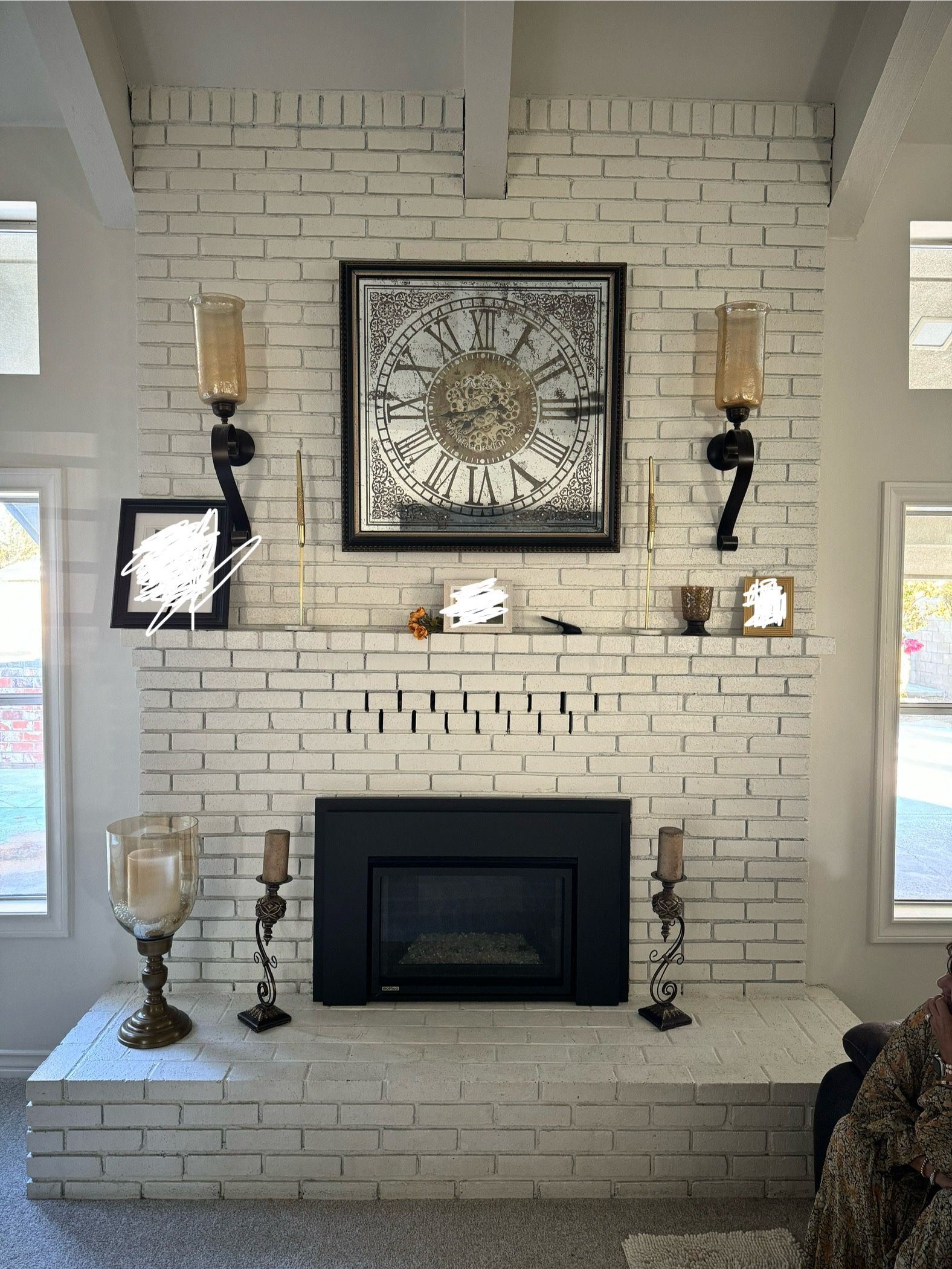 Clock W 36” L 37 Sconces Candle Holder