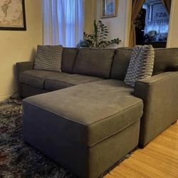 Gray Modern Reversible Sectional Sofa