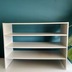 Two Stackable 31" Extra Wide 2-Shelf Storage Organizer, White