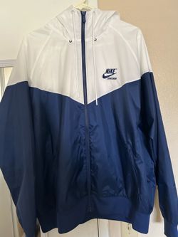 Nike Sportswear Windrunner Jacket white/navy blue mens size Large new with tags windbreaker jacket