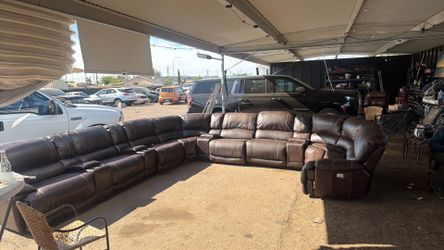 Leather Theater sectional