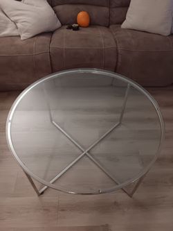 Round Glass Coffee Table Chrome Frame