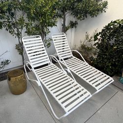 White Chaise Lounges (2)