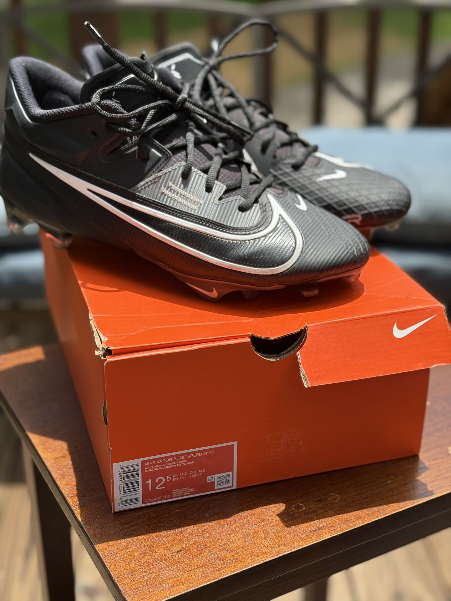 Nike Vapor Edge speed 360 2 black size 12.5 football cleats men’s