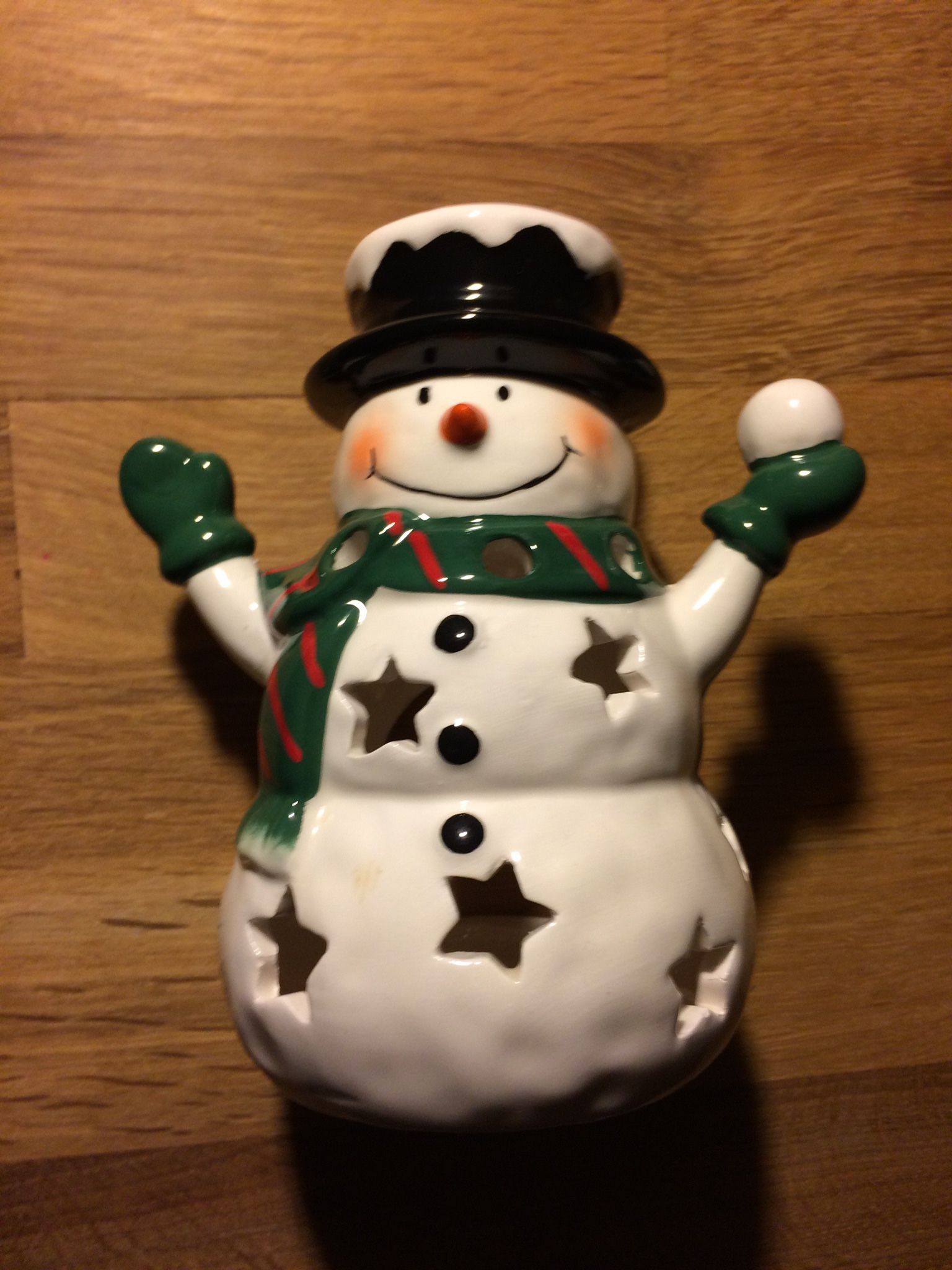 Snowman Tealight Candle Holder