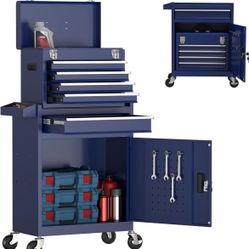5 Drawer Wheeled Tool Box, Rolling Tool Storage Cabinet with Removable Top Tool Box $100