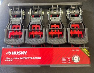 Husky 16 ft Ratchet Tie-Downs 4-Pack
