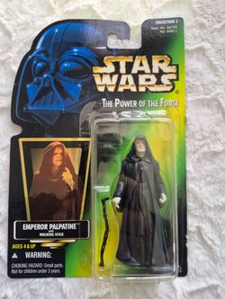 Vintage 1996 Star Wars Emperor Palpatine Figure (Sealed Green Card)