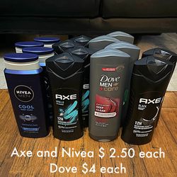 Axe, Dove, And Nivea Body Wash (household bundle)