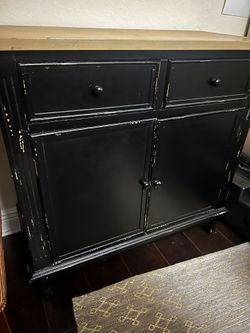 Distressed Black Dresser / Storage Cabinet