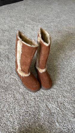 Tall Suede Shearling Winter Boots