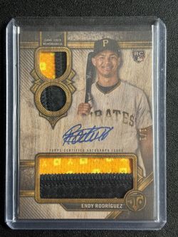 2024 Topps Triple Threads Wood 1/1 Endy Rodriguez Rookie Card Autograph Patch