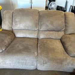 Suede Couch, Loveseat and Chaise Set