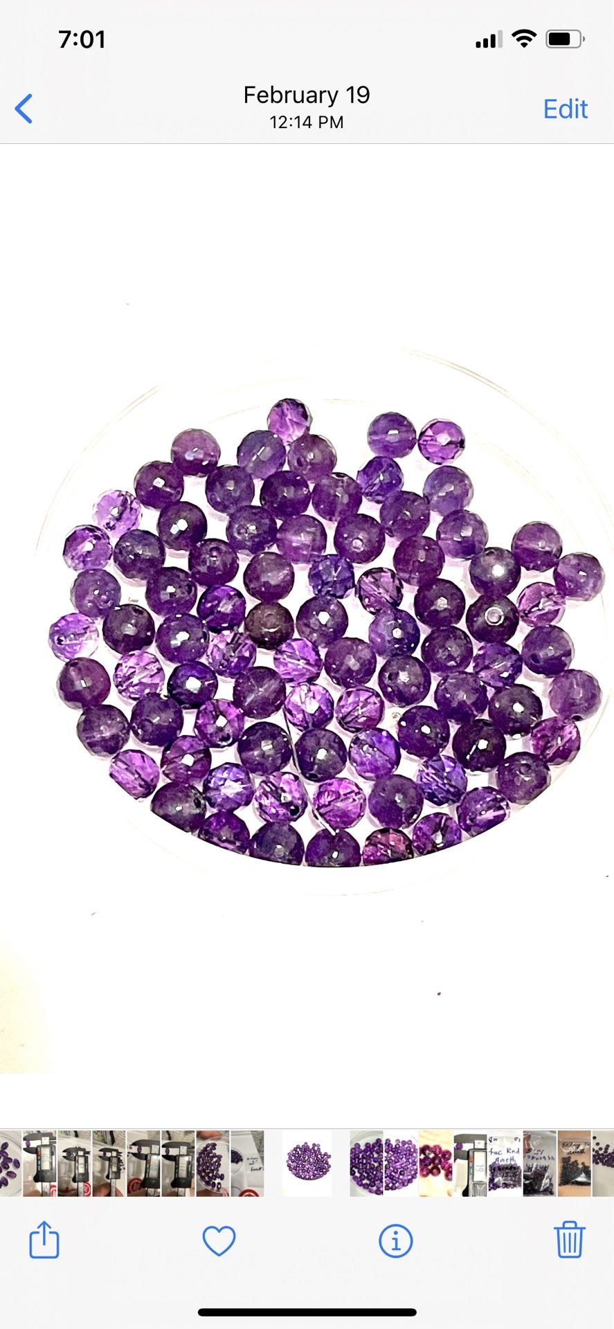 Lot Of Round Faceted Amethyst Beads 