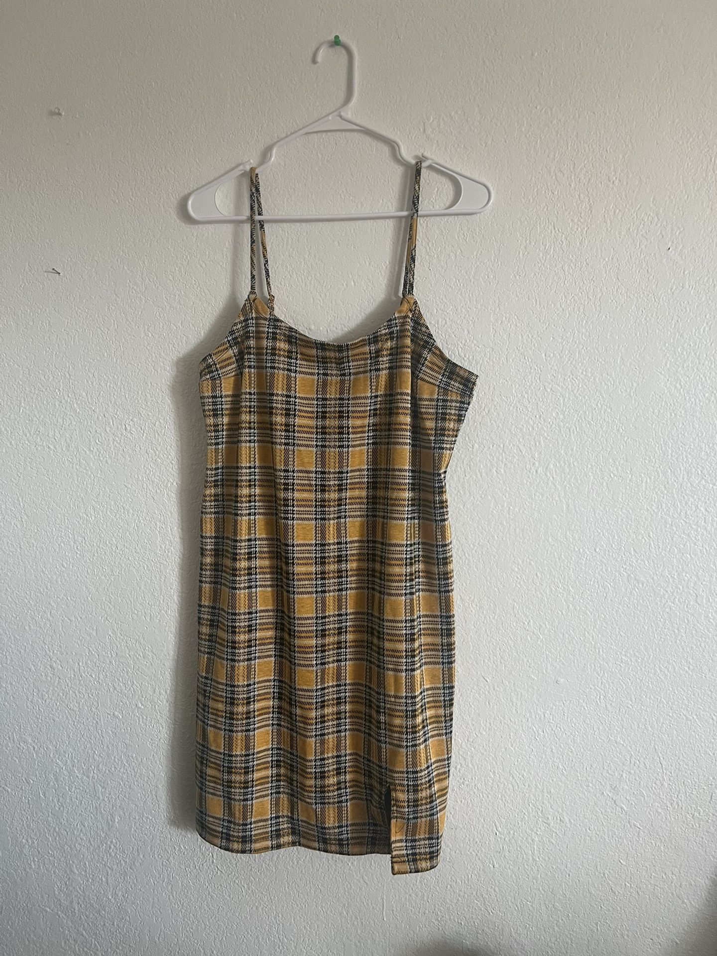 Rue 21 Yellow Plaid Mini Dress