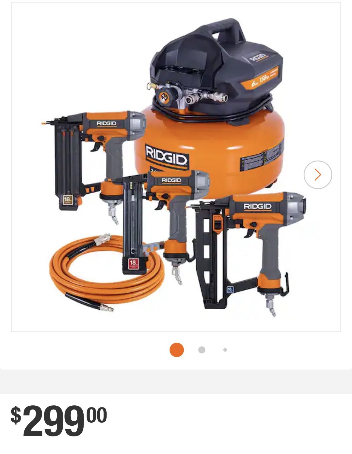 Rigid 3 Tool Combo Air Compressor