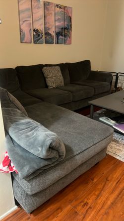gray L shaped couch