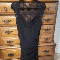 American Living Black Shoulder and Back Lace Dress-size 14