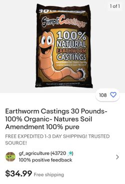 Fertilizer Worm Castings 45lbs
