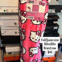 Hello Kitty Plush Blanket Brand New 90in.x90in.