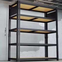 5-Shelf Heavy Duty Adjustable Metal Garage Storage Shelving Unit in Black