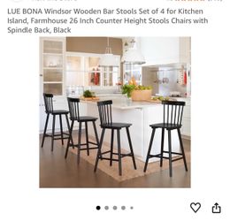 WOODEN BAR STOOLS ( set of 4 )