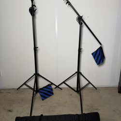 2-in-1 Photography Light Stand Tripod With Boom Arm And Carry Bag