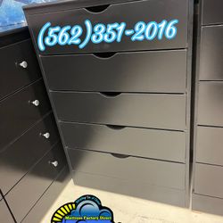 Black Five Drawer Compressed Katy Chest Dresser 