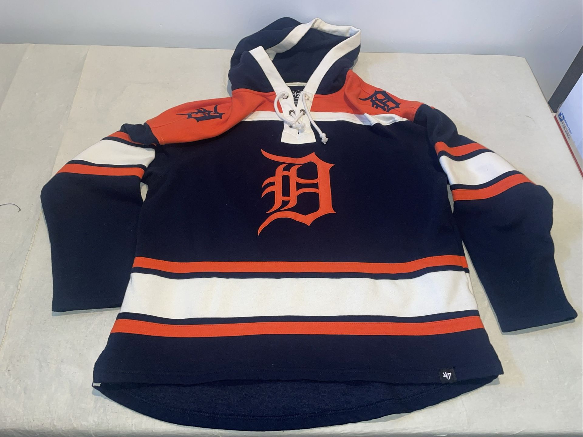 ‘47 Detroit Tigers Hoodie Mens Xl Sewn Clean Blue Orange Vintage MLB Baseball